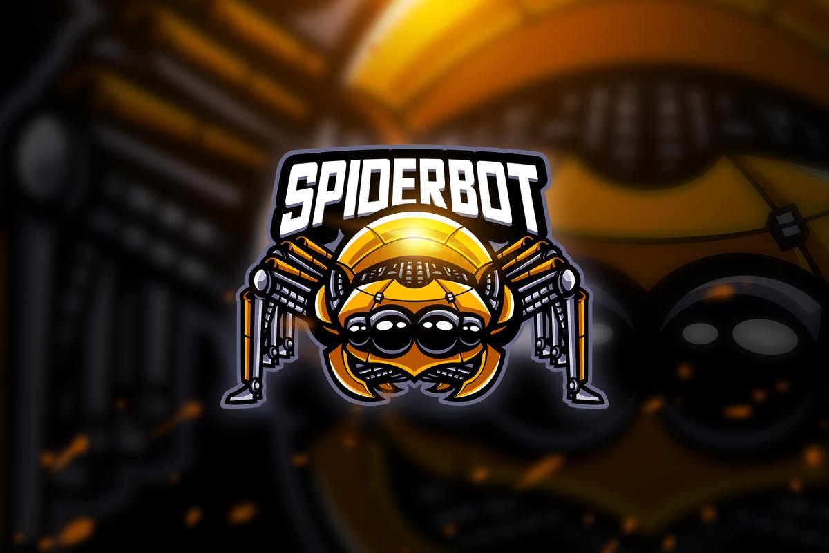 蜘蛛机器人电子竞技战队队徽Logo模板 Spiderbot – Mascot & Esport Logo