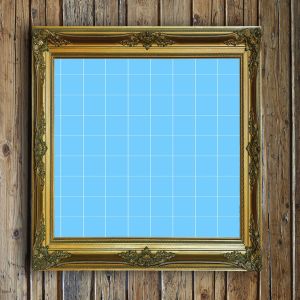 古董金属边框相框样机模板03 Antique Golden Frame Mockup 03