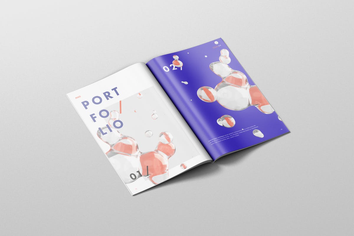 高品质A4杂志印刷品样机模板 Magazine Mockup – A4 210×297 mm