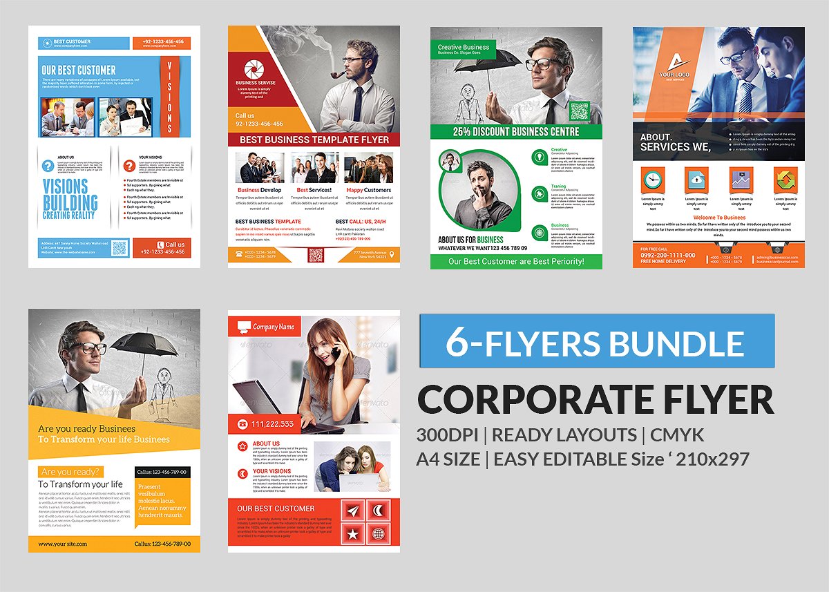 企业商务推广宣传单模板 Corporate Flyer – Big Bundle