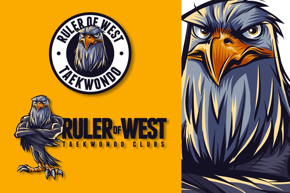 老鹰吉祥物形象Logo模板 Eagle Mascot Logo