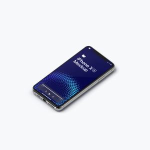 iPhone XS Max手机屏幕预览效果等距右视图样机 iPhone XS Max Mockup, Isometric Right View