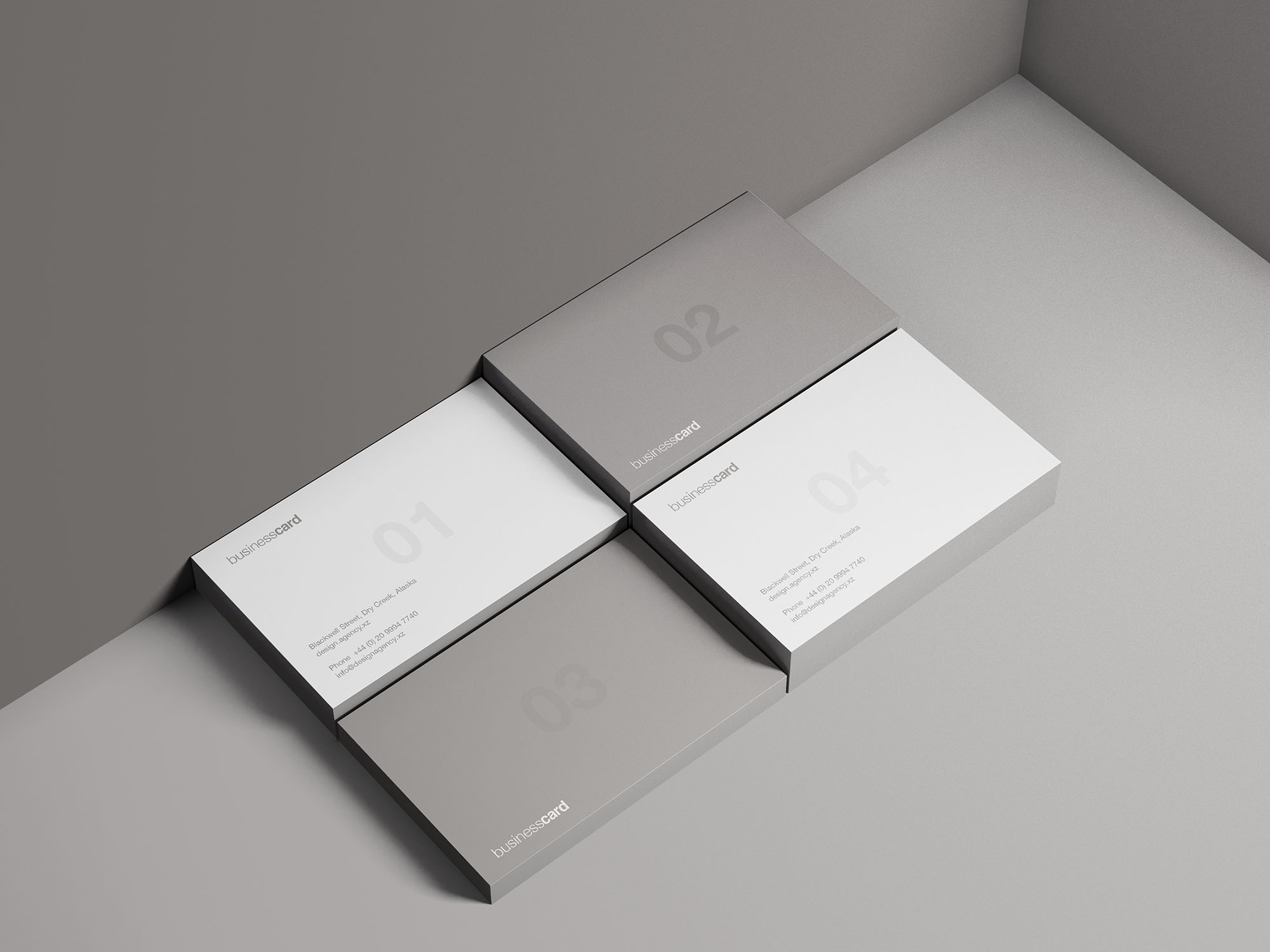 现代简约风企业名片设计图预览样机 Modern Business Card Mockup