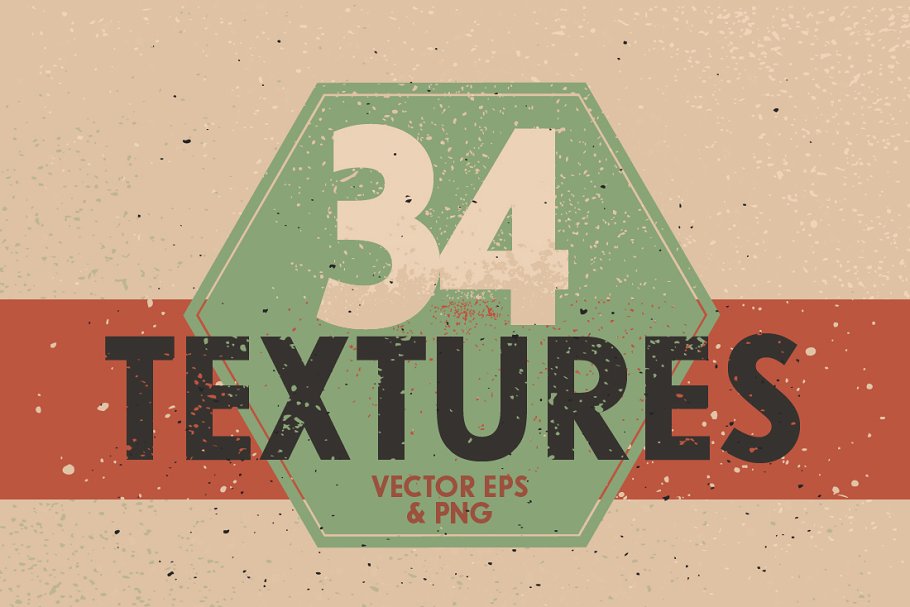 34幅复古斑点纹理 34 Vintage Vector Textures