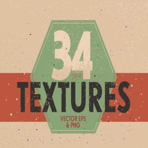 34幅复古斑点纹理 34 Vintage Vector Textures