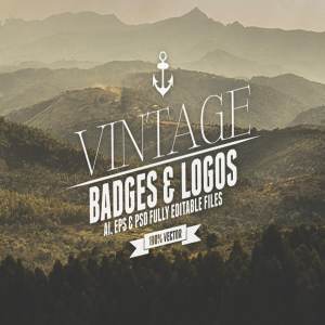 复古风格徽标&Logo设计模板v3 Vintage Badges & Logos Vol.3插图1
