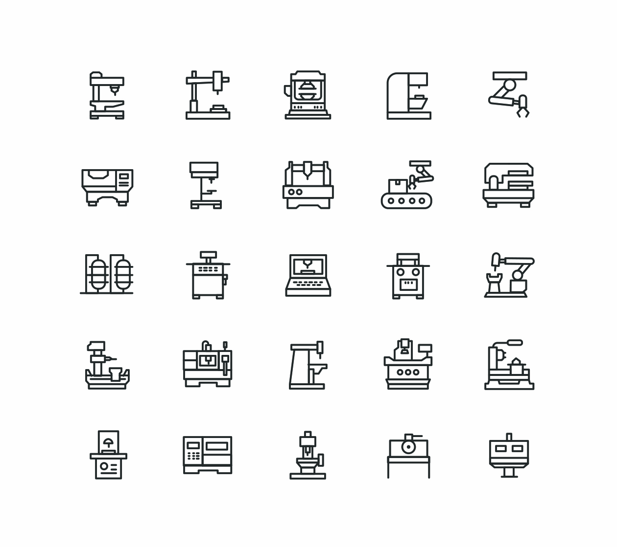 CNC数控机床矢量图标素材 CNC Machine Vector Icons