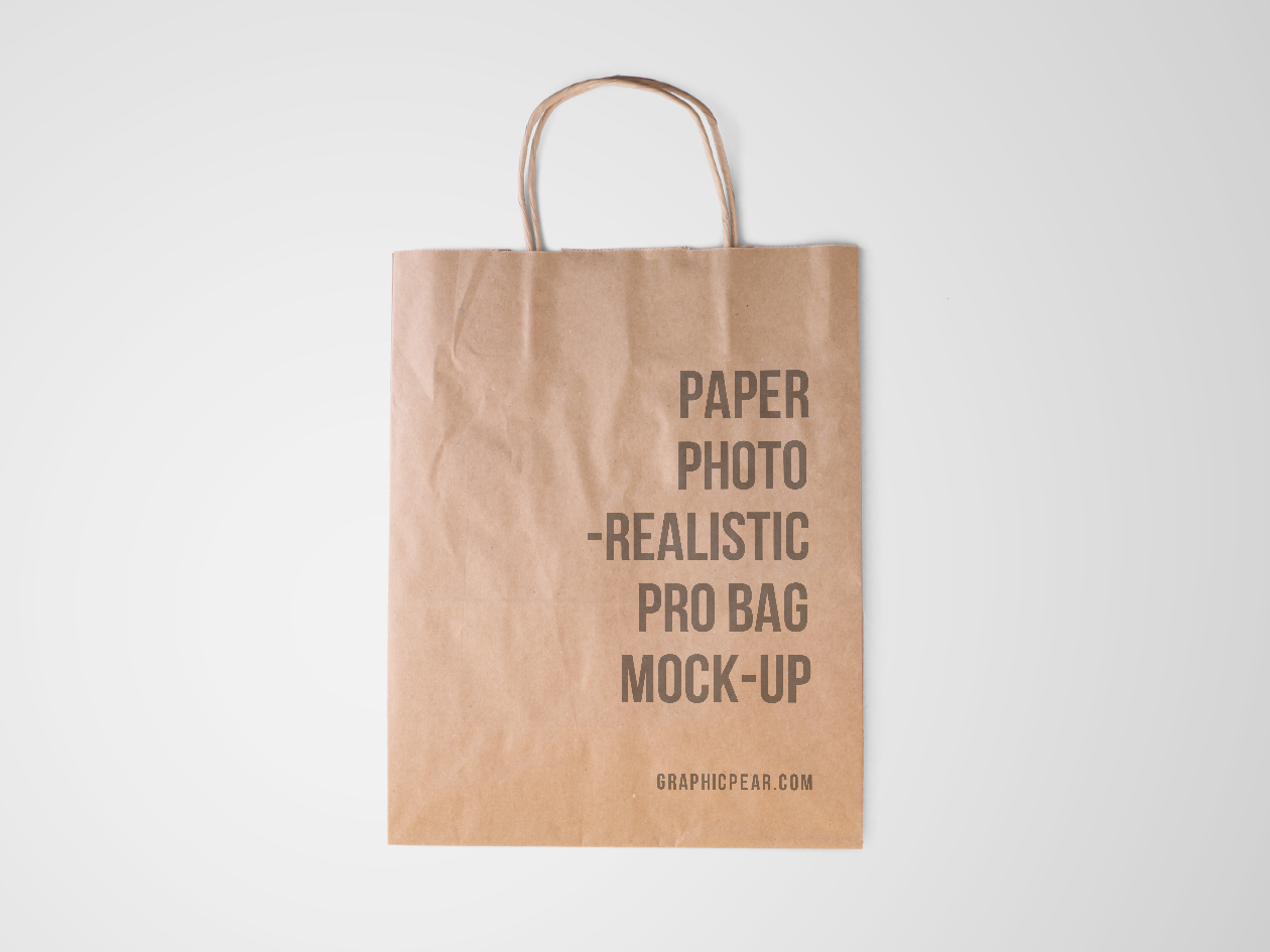 购物牛皮纸袋包装设计PSD样机模板 Paper Bag Mockup