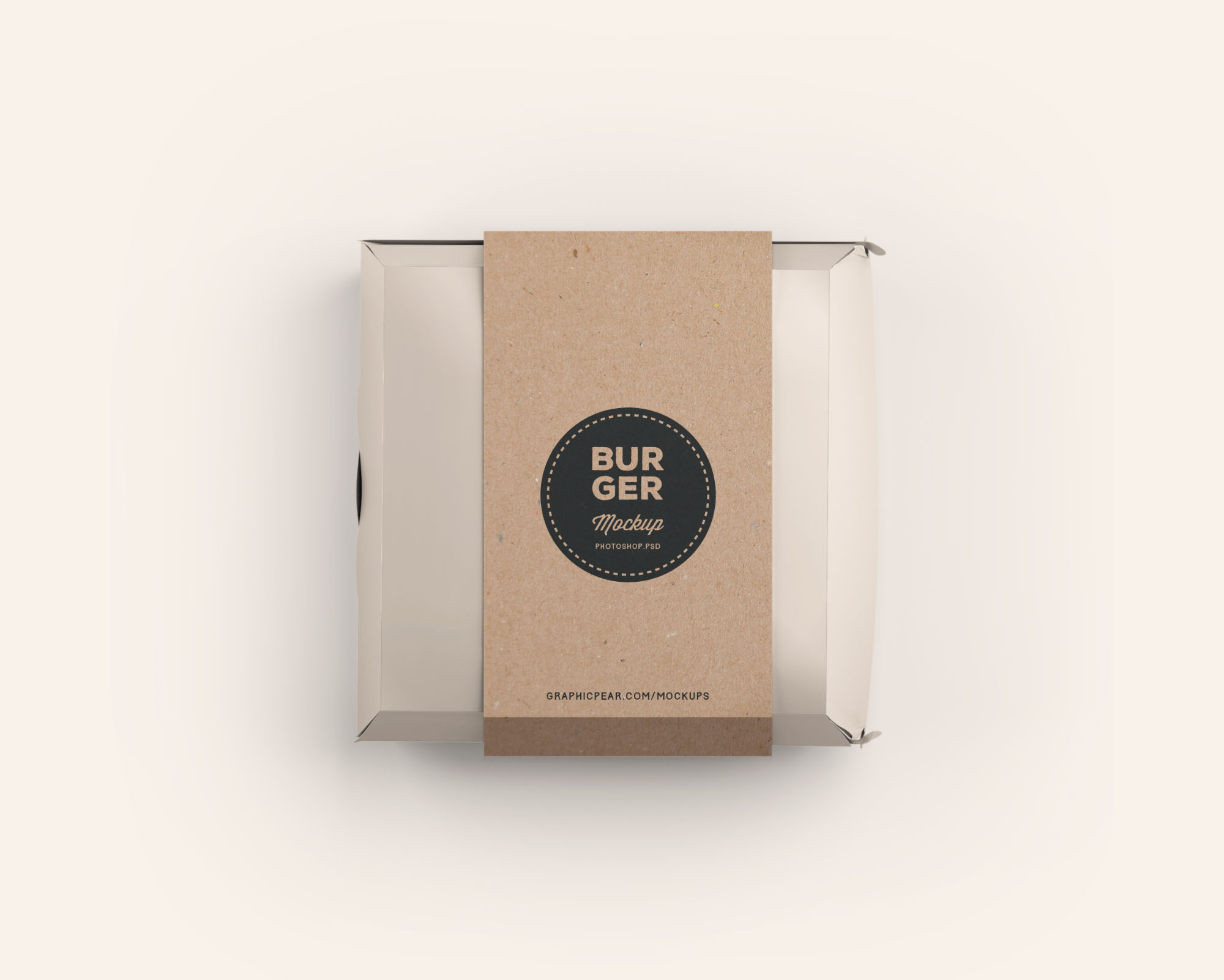 汉堡包装盒设计效果图样机模板 Burger Box Package Mockup