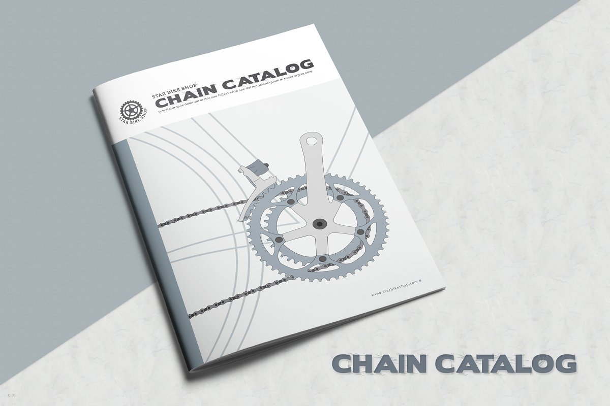 时尚极简主义产品目录杂志模板