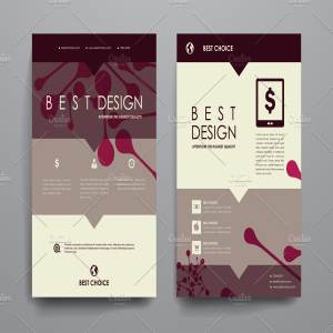 红色抽象图案小册子画册模板 Set of Beautiful Brochures