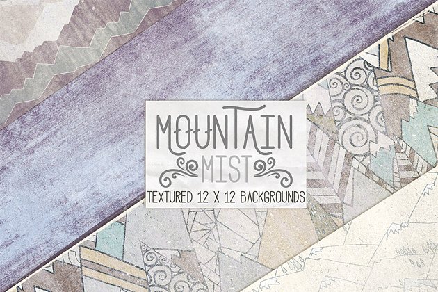 14款山脉山地主题背景纹理 Mountain Backgrounds, Textured Paper