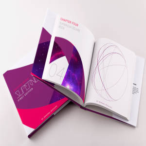 精装小方格图书封面＆内页印刷效果图PSD样机01 Hardcover Small Square Book PSD Mockup 01