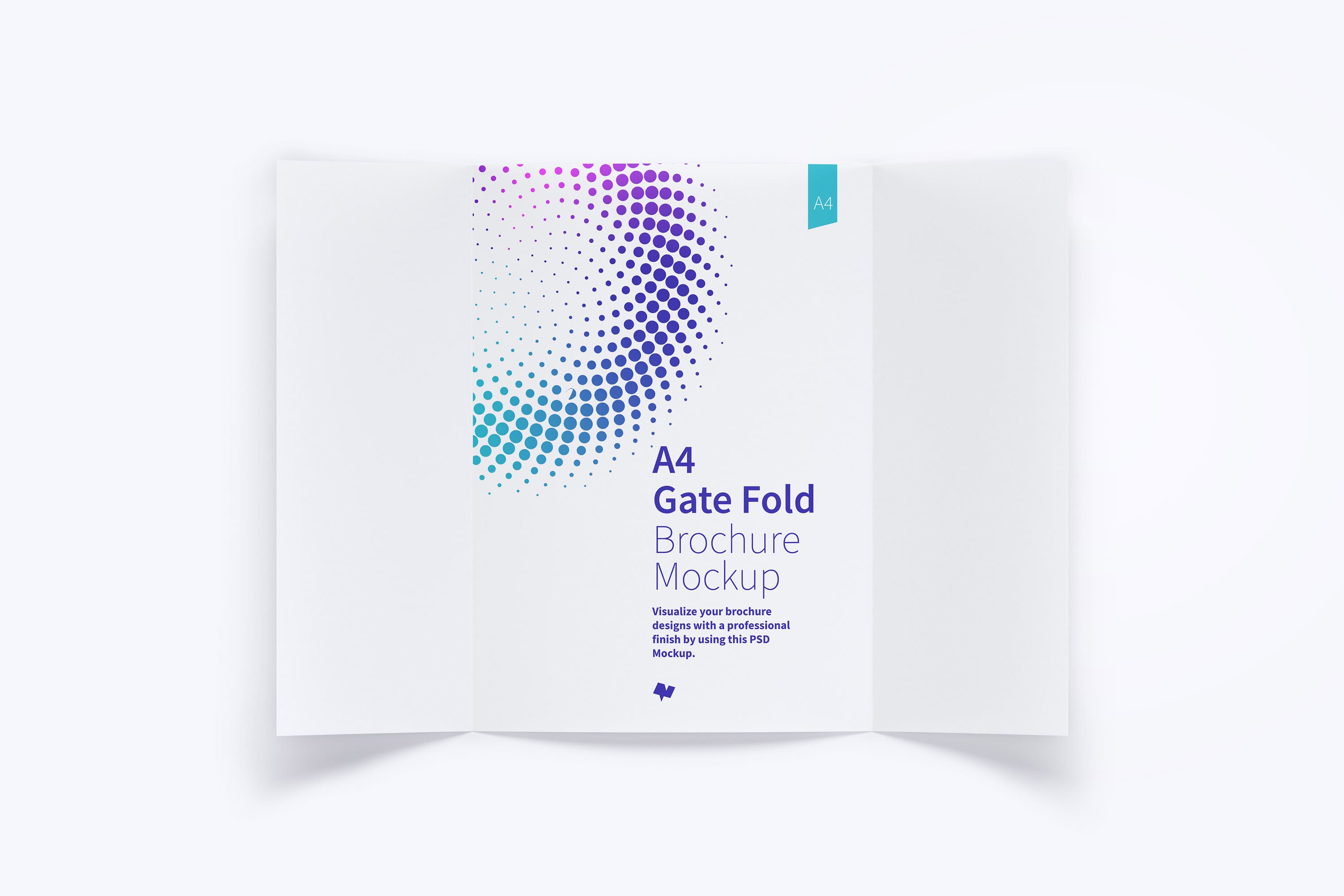A4纸对开折页传单设计样机模板01 A4 Gate Fold Brochure Mockup 01