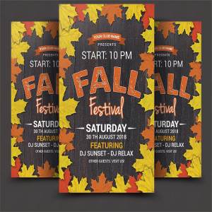 秋季节日宣传海报设计模板 Fall Festival Flyer