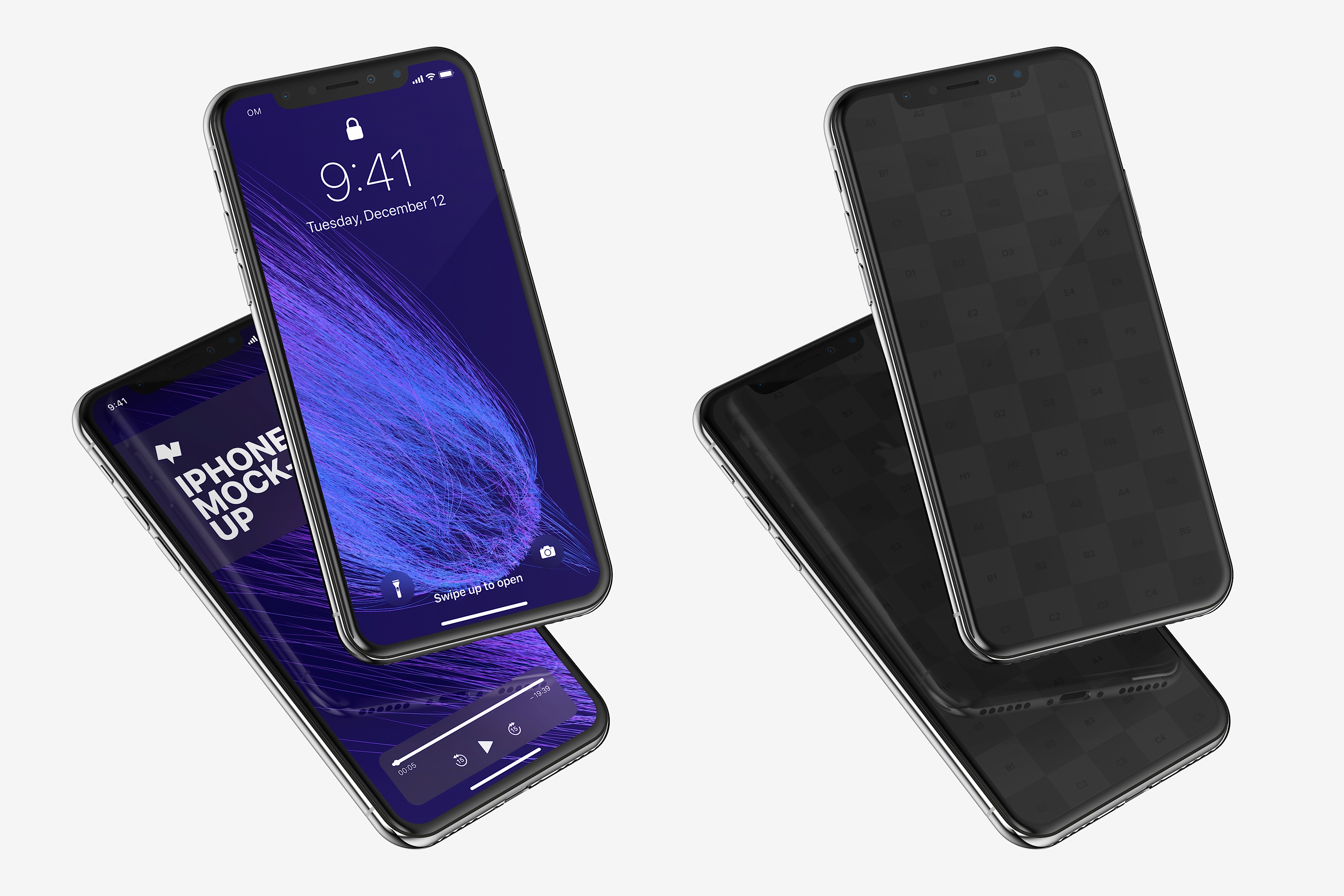 iPhone X智能手机屏幕演示图样机04 iPhone X Mockup 04