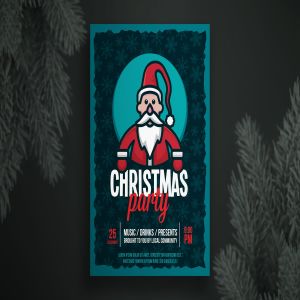 圣诞节卡通圣诞老人形象海报传单设计模板v2 Christmas flyer template
