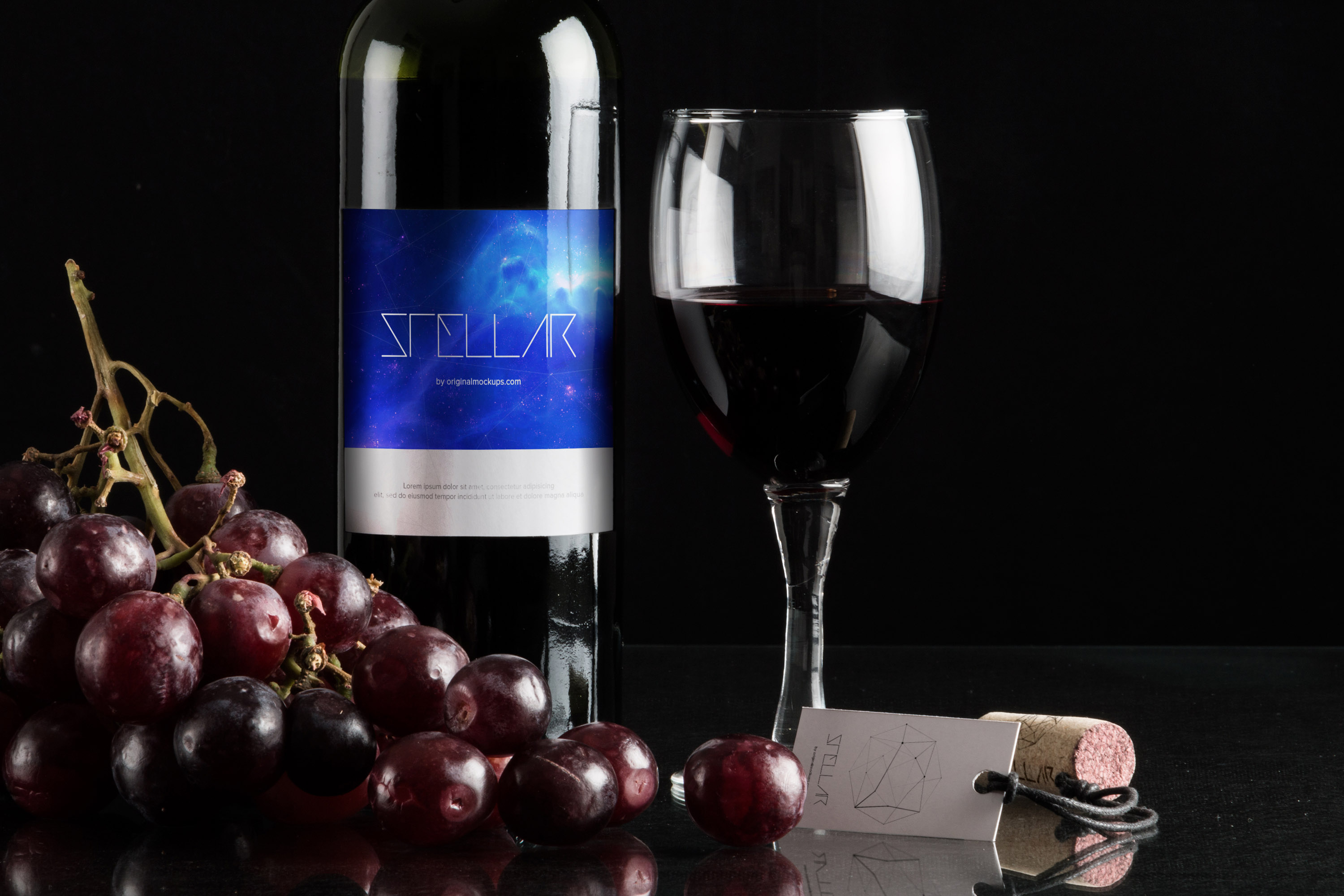 葡萄酒品牌商标设计效果预览酒瓶样机08 Wine Bottle Mockup 08