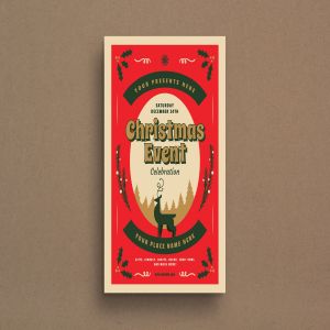 复古设计风格圣诞节活动海报传单模板v1 Retro Christmas Event Flyer