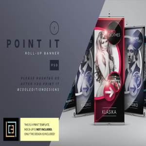 时尚服饰主题X展架广告模板 Point It – Roll-Up Banner 1