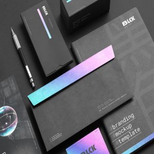 高端黑办公用品套装品牌VI设计效果图样机 Blck Branding Mockup Kit