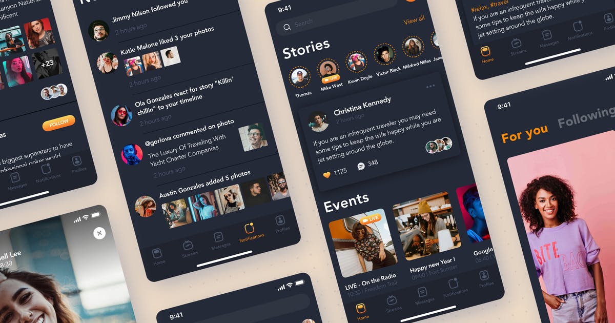 流媒体视频APP应用UI设计套件