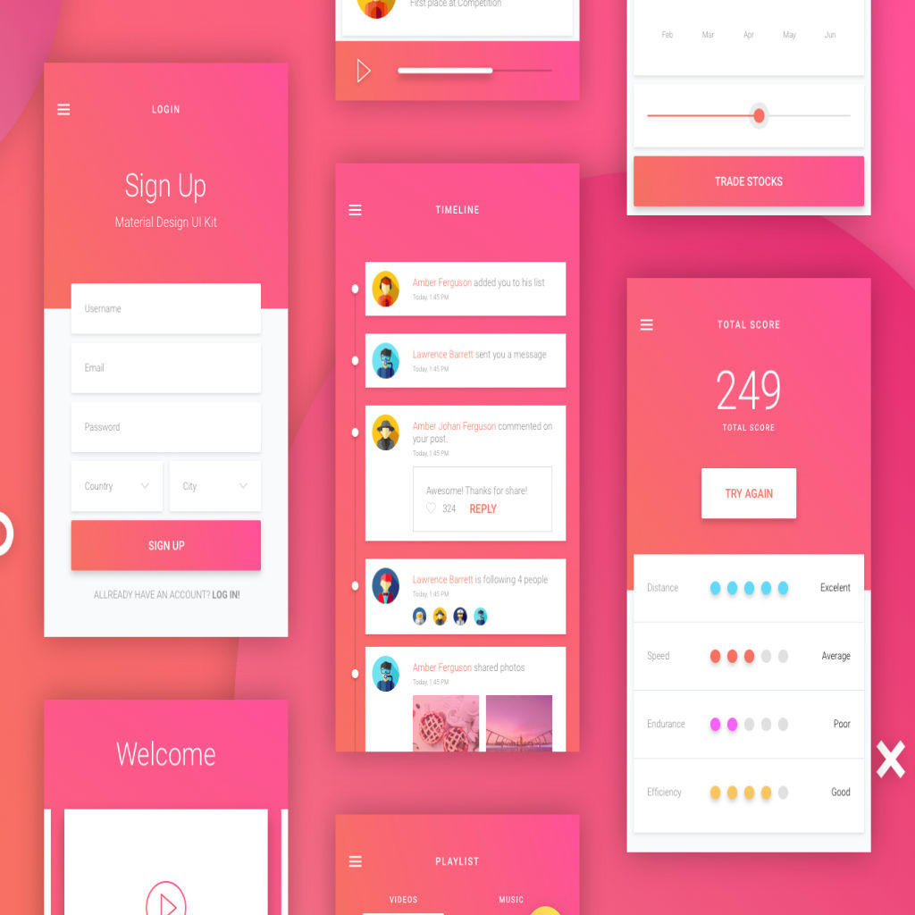 少见的Material UI Kit下载[最美安卓APP UI KITS FOR Sketch]