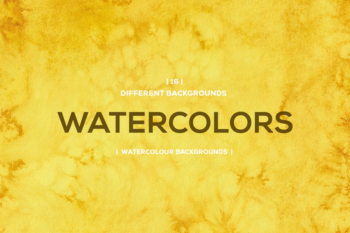 黄色水彩肌理仿纸张纹理背景素材 Watercolor Backgrounds