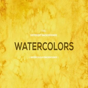 黄色水彩肌理仿纸张纹理背景素材 Watercolor Backgrounds