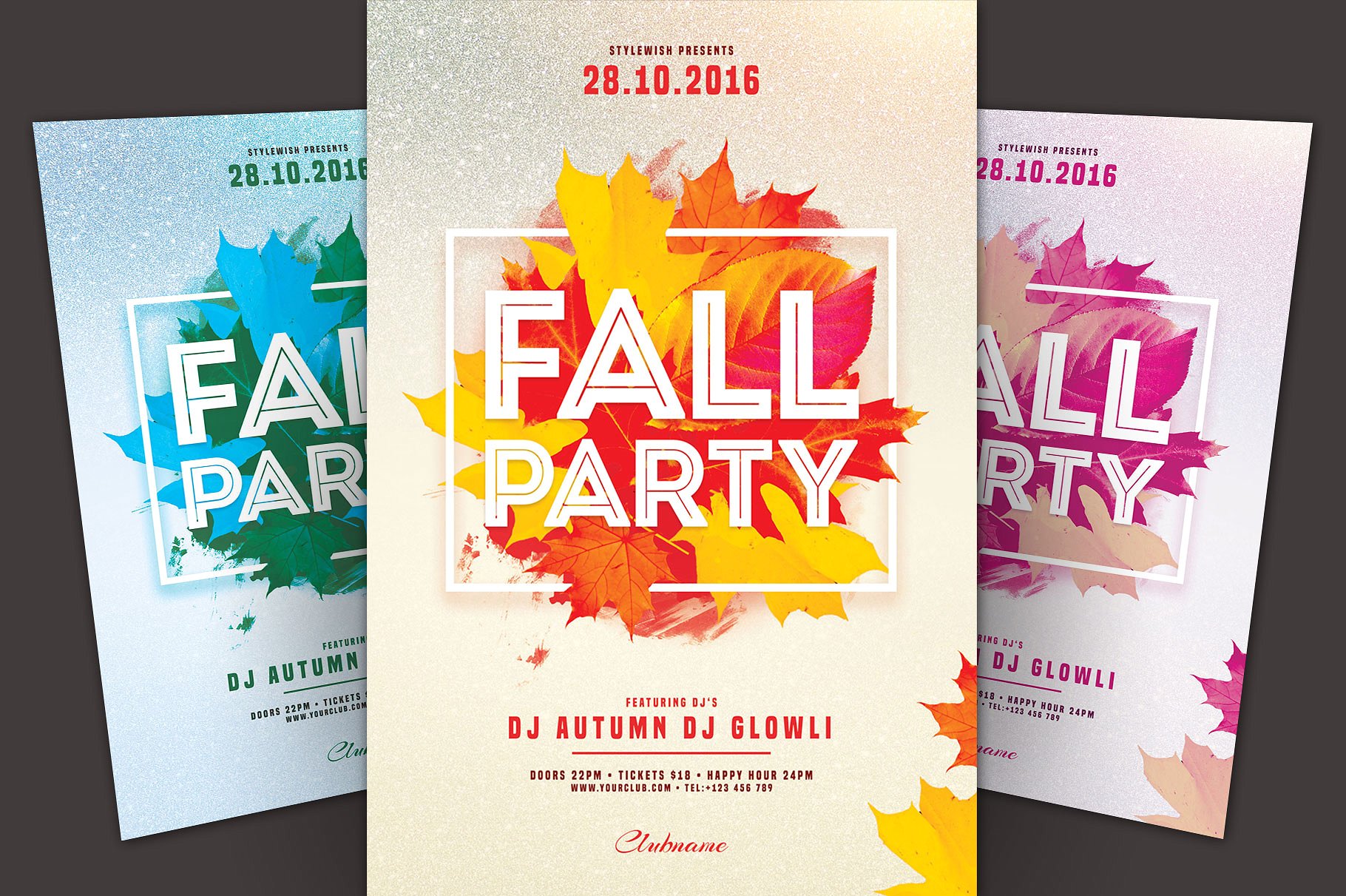 秋季派对传单模板 Fall Party Flyer Template