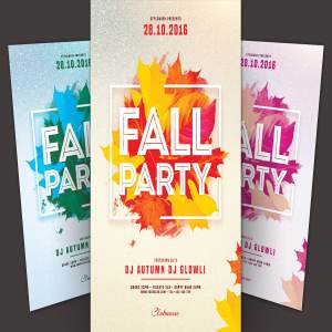 秋季派对传单模板 Fall Party Flyer Template
