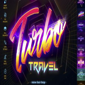 欧美80年代复古风格文字特效PS字体样式v2 80’s Retro Text Effects vol.2