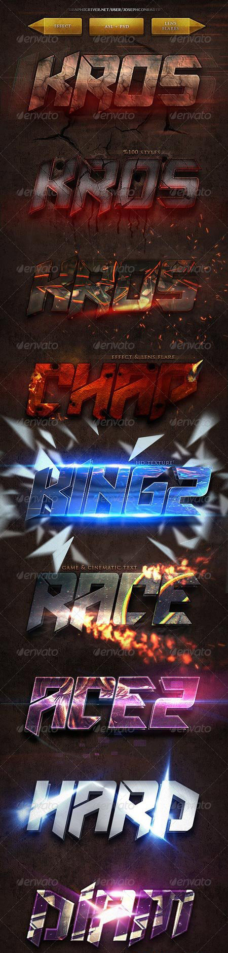 游戏海报特效字体photoshop字体图层样式下载[PSD]