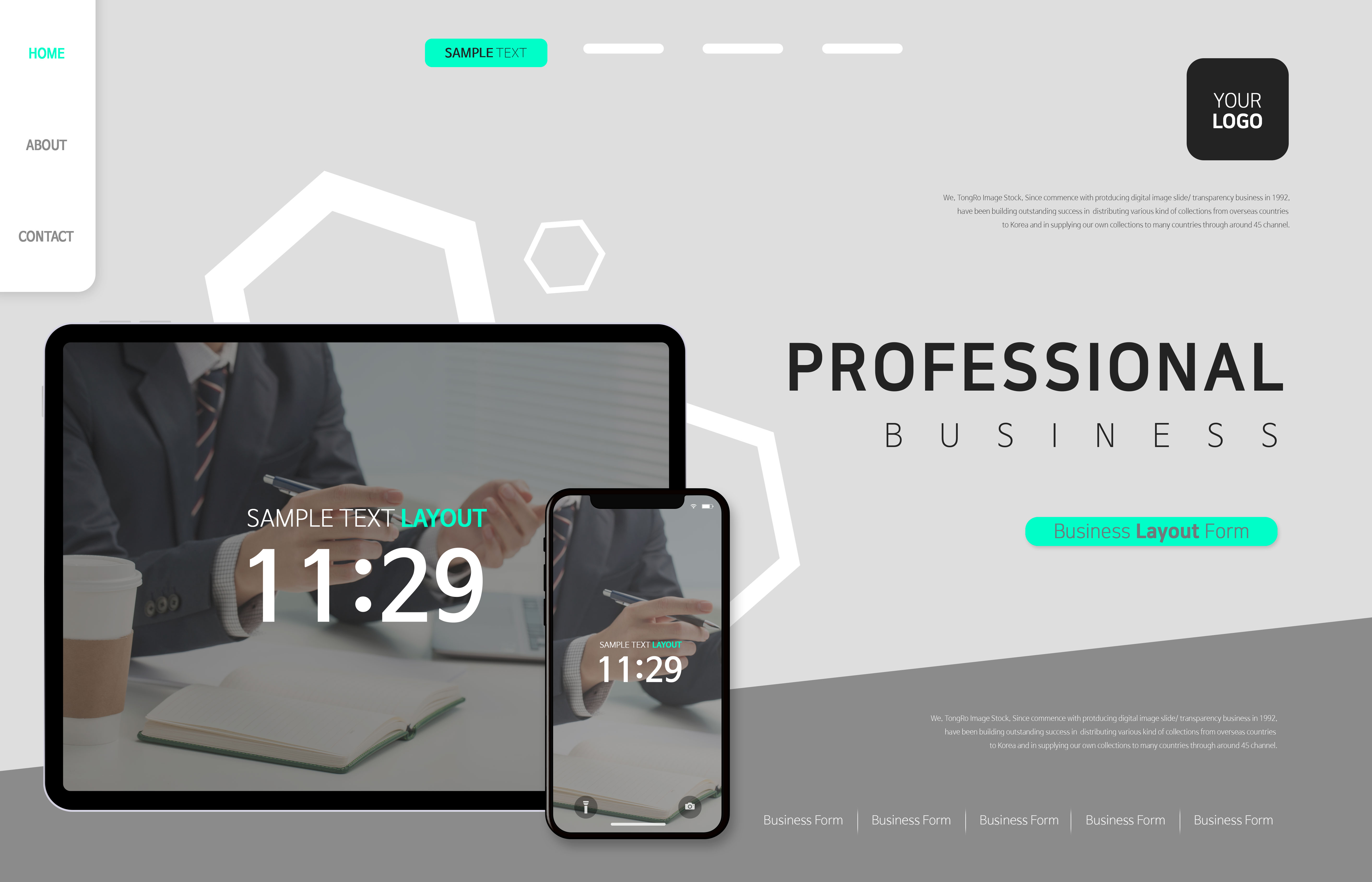 现代商业网站主页UI设计PSD模板