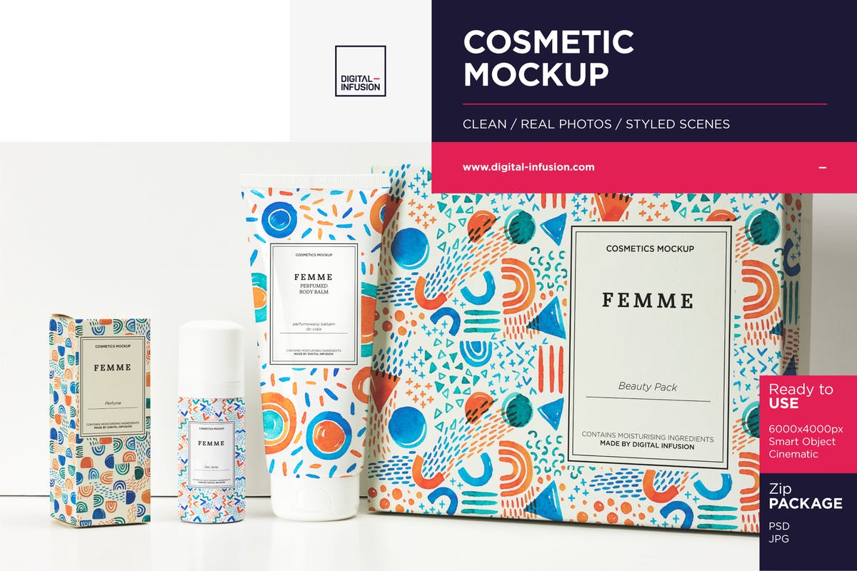 化妆品样机/真实照片场景 Cosmetic Mockup / Real Photo Scenes