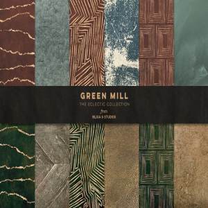 创意金箔线条几何图形纹理 Green Mill Golden Jazz Graphics