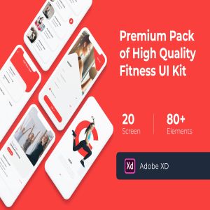 健身APP界面设计UI模板下载[for XD] Gym and Fitness Mobile UI KIT for XD