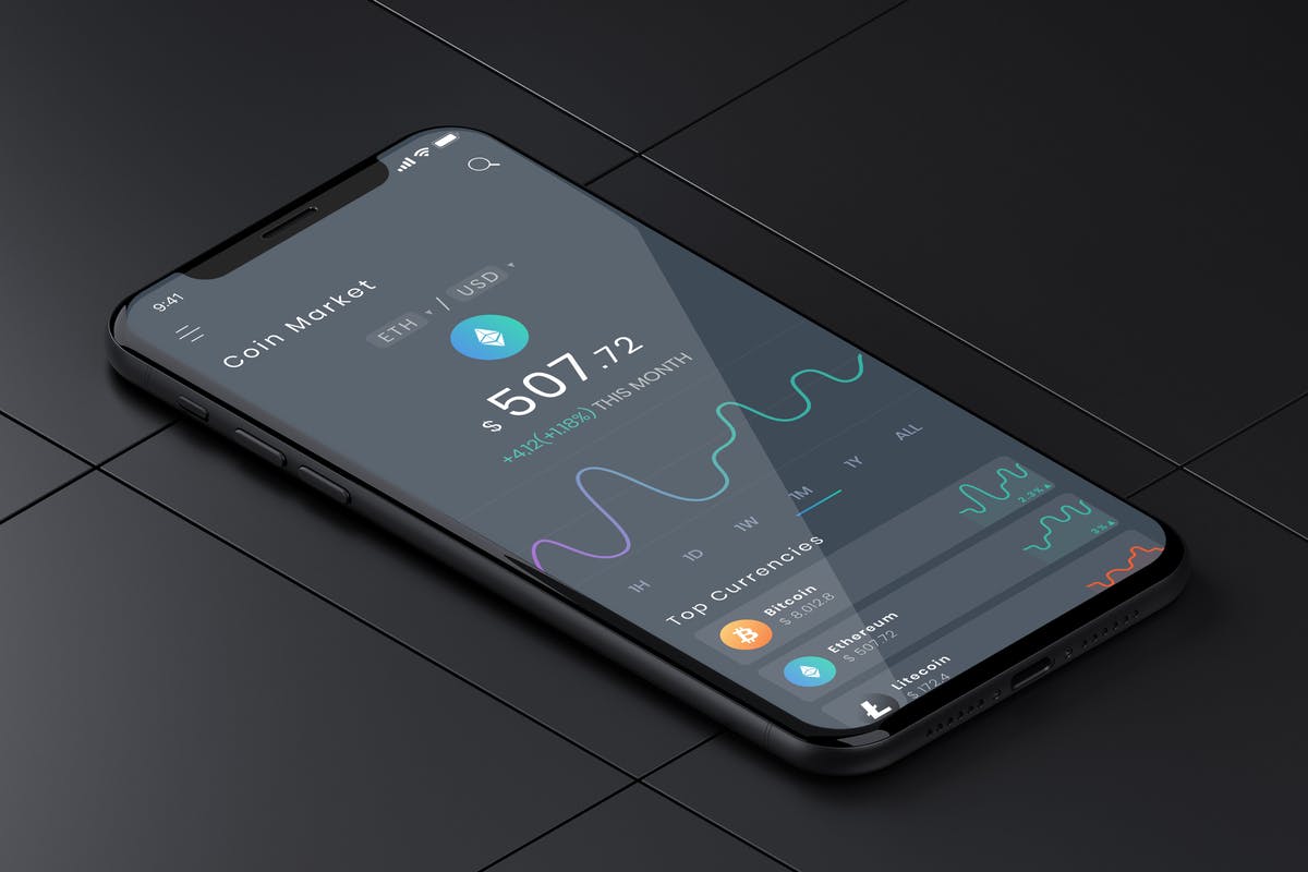 加密货币电子货币交易市场APP应用界面模板 Coin Market Mobile Ui – B