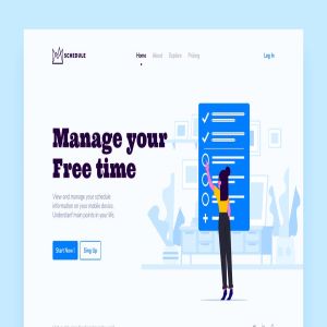 后台管理概念插画网站着陆页设计模板 Managment Landing Page Illustration
