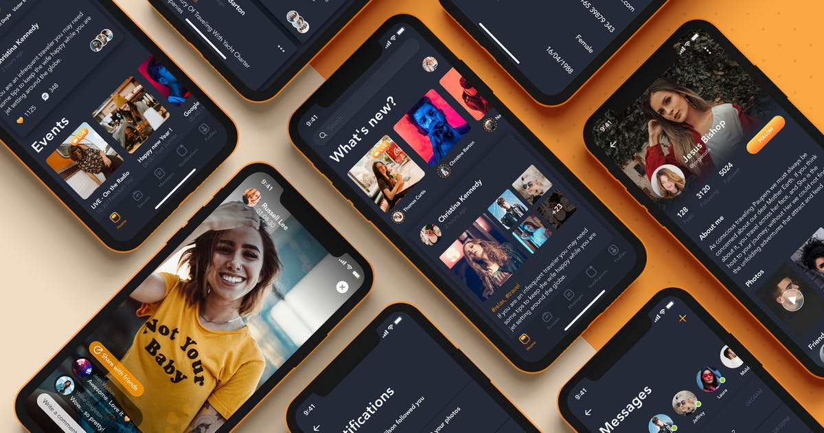 创意流媒体视频社交APP界面设计UI套件