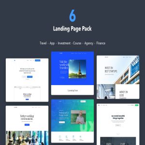 6组适用于不同行业网站着陆页UI设计模板 Website UI Kit