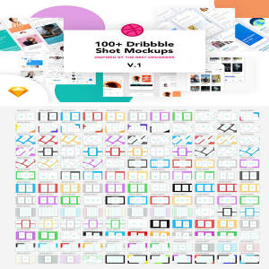 一流设计素材网下午茶：好用的Dribbble（追波）APP设计缩略图模板Mockups下载[For Sketch]