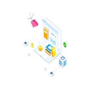 区块链电商主题等距矢量概念插画v6 E-commerce on Blockchain Isometric 6 – FV