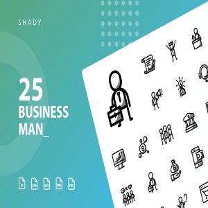 商业主题矢量背阴图标设计素材 Businessman Shady