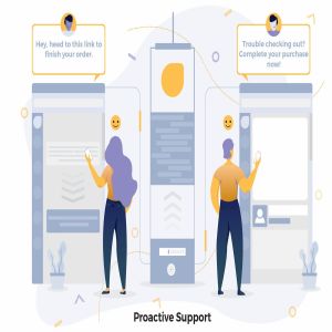 人机交互CRM概念插画免费素材 Proactive Support Illustrations CRM