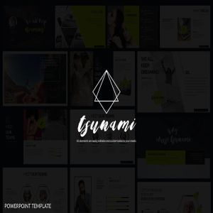 商务企业营销演示PPT模板下载 Tsunami Powerpoint Presentation