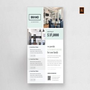 楼盘/房地产销售宣传传单广告海报设计模板 Corporate Real Estate Flyer – 01