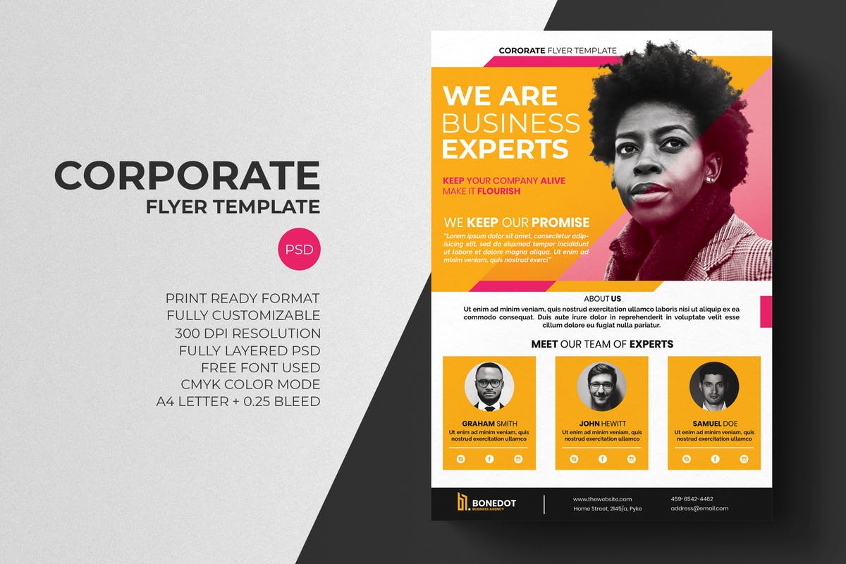 企业宣传海报传单设计模板v4 Corporate Flyer Template