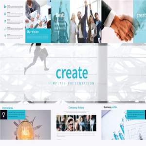 清爽实用的商务PPT模版下载[key]