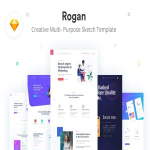 多用途创意设计商业网站设计Sketch模板 Rogan – Creative Multi-Purpose Sketch Template
